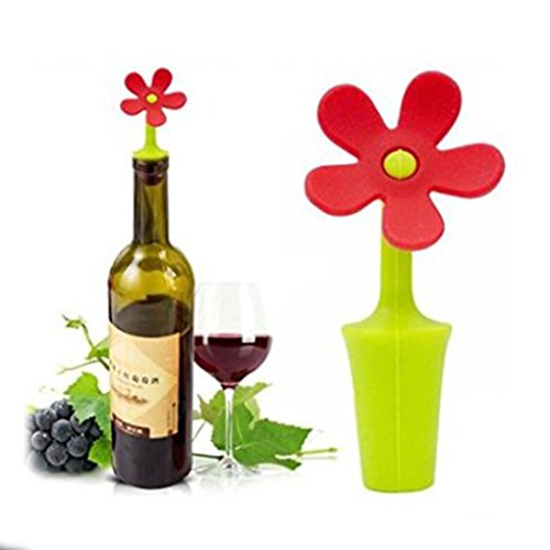 LUFA Flaschenverschluss Blumen-Silikon-Wein-Stopper - 2