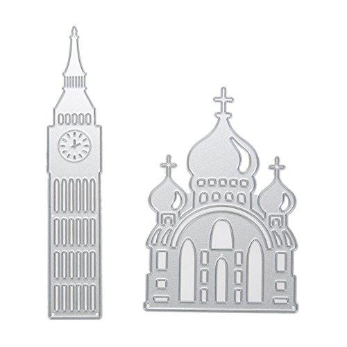 Amazingdeal365 2 PCS Dom Metall Form Schablonen Schneiden DIY Dekor Sammelalbum Karten Buchzeichen Lesezeichen als Geschenk für Freunde Geburtstag Kinder,Kindergarten Hobby Schule Handarbeit Unterricht usw. Ein tolles Geschenk!