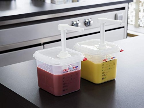 Araven Saucenspender GN 1/6 transparent 2,6 L Spülmaschinenfest Push Pumpe - 2
