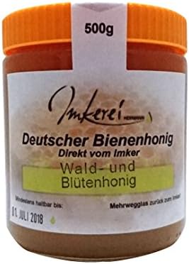 Forest and blossom honey from the family beekeeping Hermann - Honey from Bavarian meadows directly from the regional beekeeper, 6x 500g | Honey with a mild and balanced taste from sustainable beekeeping