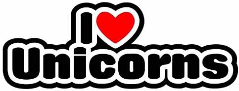 I Love Unicorns - Unicorn - Sticker For Car Bike Van Camper Bumper Sign Decal