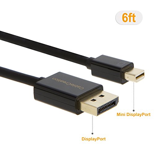 CableCreation Mini Displayport auf Displayport Kabel Vergoldete 6 Feet Mini-DP zu DP Kabelträger 4K-Auflösung, 1.83M / Schwarz - 2