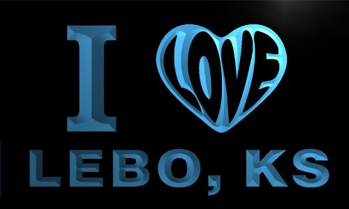 v56309-b I Love LEBO, KS KANSAS City Limit Neon Light Sign