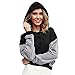 Produktbild Damen Herbst Patchwork Sweatshirt Pullover spleißen Shirt Hoodie Bluse mit Kapuze Langarm Kurze Jacke der Long Sleeve Hoodies Mantel