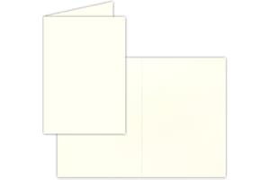 DIN A5 Faltkarten - Naturweiß - 50 Stück - Einladungskarten - Menükarten - Doppelkarten - Blanko - 14,8 x 21 cm - Marke FarbenFroh by Gustav Neuser