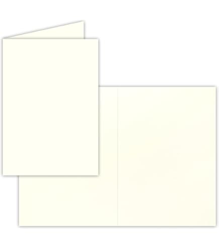 25 x vouwkaarten DIN A6 in dennengroen - blanco - dubbele kaarten - 240 g/m²