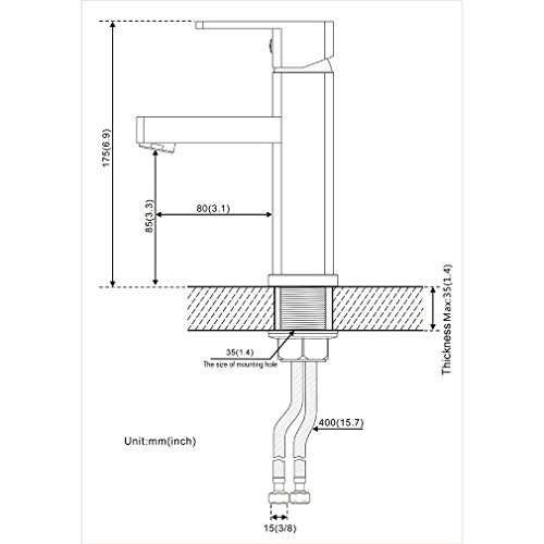 Auralum Wasserhahn Chrom Waschtischarmatur Waschtisch Spüle Armatur Mischbatterie Bad - 5