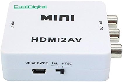 CoolDigital mini 1080p HDMI Digital Signal to AV 3RCA CVBS Composite Video Audio Converter adapter 720p/1080p Supporting PAL/NTSC with USB Charge Cable