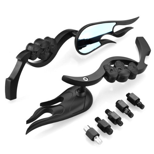 Motorcycle Chrome Plated Billet Aluminum Outside Rearview Side View Mirrors Multi Angle Adjustable Blindsight Rearview Handle Bar End Convex Universal Fit For Yamaha Virago Road Star / Kawasaki Vulcan VN900 Eliminator / Suzuki Boulevard Intruder