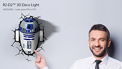 Star Wars R2-D2 3D Light FX LED Kinderlampe -Nachtlicht für kinder mit automatische Abschaltung und wandaufkleber - 6