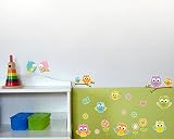 16-teiliges Baby Eulen Wandtattoo Set Kinderzimmer Babyzimmer in 5 Größen (2x16x26cm mehrfarbig) - 3