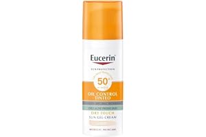 Eucerin Sun Protection Oil Control Tinted 50+ ljust ansikte Sun Gel Cream 50 ml gräddvit
