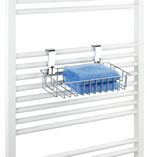 WENKO 20400100 Universalablage Smart L – für Handtuchheizkörper, Stahl, 30 x 13 x 20 cm, Chrom - 4