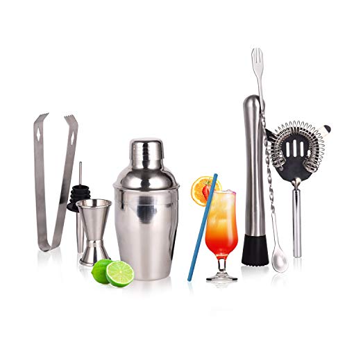 Juego de cocteles Shaker di 9 Pezzi,kit attrezzatura Barman