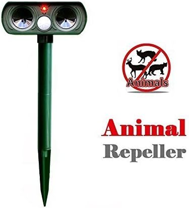 Animal Repeller Ultrasonic Solar Powered Infrared Sensor Animal Scarer Cat Dog Fox Repellent for Farm Garden Outdoor