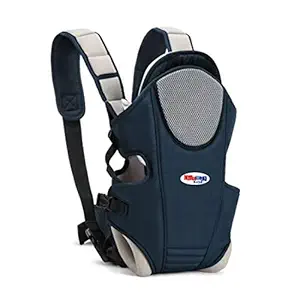 Chinmay Kids Baby Carrier Bag in 3-in-1 Ergonomic Adjustable Sling Kangaroo Design with Carrying Basket for Front & Back Use for Infant Child and Mother Travel - 0 to 2 Year (Navy Blue)