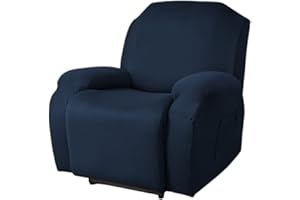 FANSU Recliner Chair Covers 1 Seater for Armchairs with Pockets, Stretch Recliner Slipcover for Electric Chair, Sofa Covers Furniture Protector for Living Room (1 Seater,navy blue)