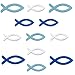 Produktbild LAKIND 54 Stück Holzfische Deko Streudeko Fische Taufe Deko Junge Holz Fisch Konfirmation Kommunion Dekoration Streuartikel Tischdeko (Blau & Weiß-54st)