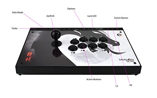 DRAGON SLAY Universal Arcade Fight Stick Controlador - 8 Bot  n Compatible con PS4  Xbox One  PC