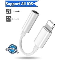 Lowfe UX Audio Adapter 3.5mm Jack Earphone, Headphones Extender Jack Stereo Convertor Audio Adapter for iPhone 7/7Plus iPhone 6/6plus iPhone 8/8Plus iPhone X/Xs for Music Playback