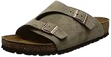 Leder Birkenstock Classic Unisex-Erwachsene Zürich Leder Pantoletten, Grau (Taupe), 36 EU