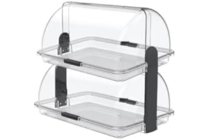 Tecnoplast Srl Euroshoppingonline Vetrina vetrinetta espositore Doppio Doppia da Tavolo banco Cupola Rettangolare Porta Paste Dolci cornetti crassant 52x31 cm