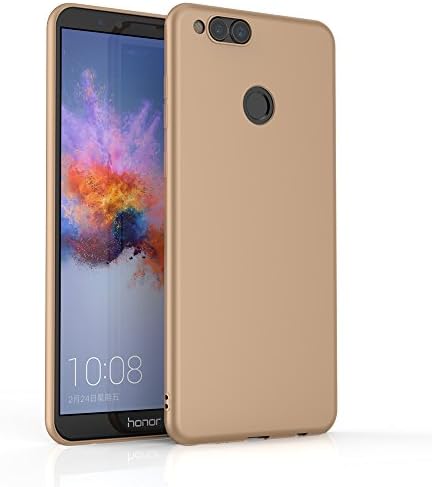 Huawei Honor 7X Case, MaxiPRO® Hybrid Rubberised soft Grip Case Cover [Drop Protection] [Shock Absorption Technology] [Shock Resistant Protective] Slim soft Shell Case for Honor 7X Smartphone (Gold)