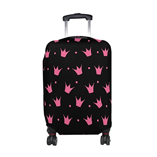 Preisvergleich Produktbild COOSUN Pink Princess Crown Print-Reise-Gepäck Schutzabdeckungen Waschbar Spandex Gepäck Koffer Cover - Passend für 18-32 Zoll S 18-21 in Mehrfarben