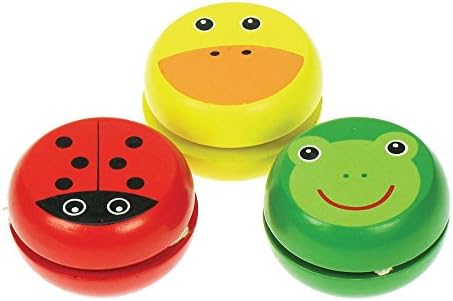 BMC LONDON Wooden Animal yo yo Pack of 3 - for small Xmas Gifts, party bags Toys