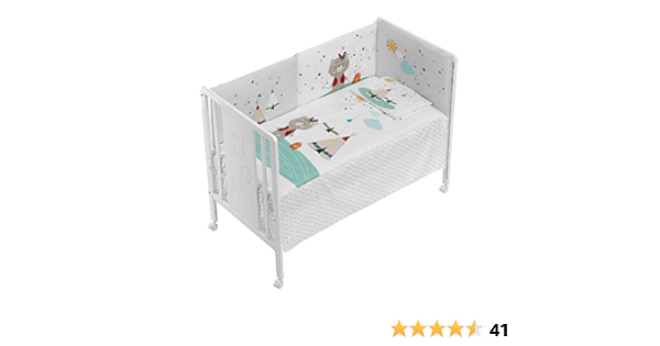 Interbaby Set 3 Pieces Pour Lit Bebe Edredon Tour De Lit Oreiller Modele Indio 3 Unites 6 X 1 Cm Blanc Amazon Fr Bebe Et Puericulture