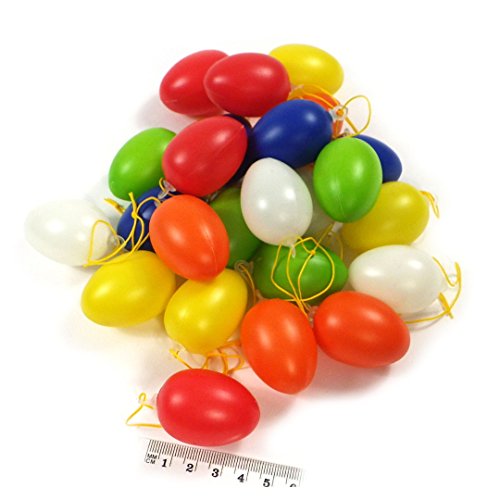 süße kleine Deko Eier Kunststoff Eier Ostern Osterdekoration Ostereier Dekoeier (OST-24er-Bunt-4cm) - 3