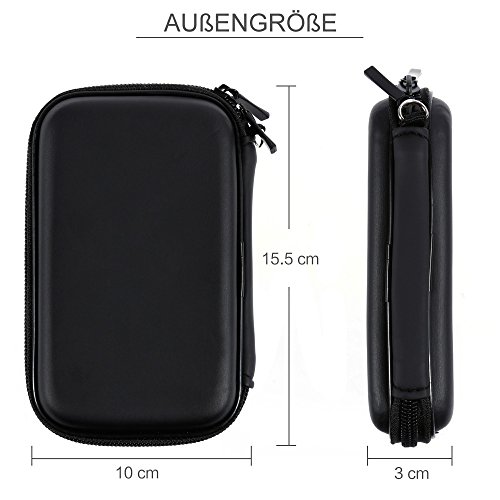 Zacro Festplattentasche Wasserdicht Schutztasche bis 6,35cm (2,5 Zoll) perfekt für Festplatte und Kabel Schwarz - 6