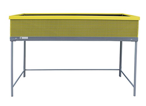 Green Passion Metallhochbeet. Hochwertiges Sortiment, Pflanzbeet, Kräuterbeet, Gemüsebeet für Balkon & Terrasse 120x56x80 cm.Gelb-Farbe - 3