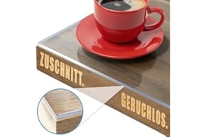 ‎KARAT KARAT Transparente Tischfolie mit gerader Kante - Tischdecke nach Maß, Größe wählbar - Folie, Schutzfolie glasklar, Tischschutz (Crystal, B:90 x L:160 cm)