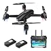 Produktbild allcaca Drohne mit Kamera HD 720P Doppelkamera FPV RC Quadrocopter GPS für Follow-Me-Gestensteuerung, APP-Betrieb, Höhenhaltung, 3D-Flip, Headless-Modus, VR-kompatibel, 2 Batterien enthalten, Schwarz