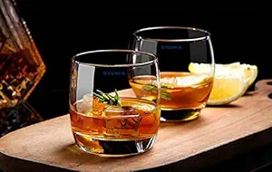 Syanka Heavy Classic Oldfashioned Glass Whiskey Glasses Set of 6, Clear, 310ml