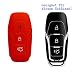 Produktbild RotSale® 1x Rot Schlüsselhülle für Ford Mondeo MyKey 3 Tasten Schlüssel Key Free Keyless Autoschlüssel (Nicht Zündschlüssel) Silikon Schutzhülle Tasche Gehäuse Etui Fernbedingung Funkschlüssel Hülle