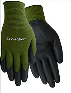 Red Steer Glove Eco-Fiber 1153 Black/Green Large Bamboo Full Fingered Work &amp; General Purpose Gloves - Nitrile Palm Only Coating - Smooth Finish - 1153-L