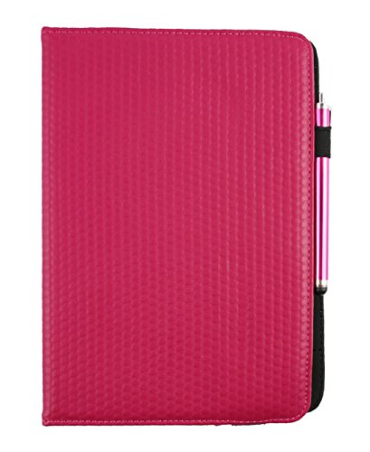 Emartbuy Medion LifeTab P9701 9.7 Zoll Tablet PC Universal ( 9 – 10 Zoll ) Dark Rosa 360 Grad Rotierende Stand Folio Geldbörse Tasche Hülle + Rosa Eingabestift - 2