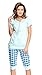 Mija - Nursing Breastfeeding 100% cotton 2-peace Pyjama Set 5063 (M, Mint)