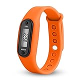 DOGZI Herren Armbanduhr, Unisex Uhren Sport Uhr Luxus Armbanduhren - Run Step Watch Armband Schrittzähler Kalorienzähler Digital LCD Walking Distance (Orange)