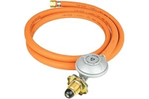 HAMILTON GAS PRODUCTS LTD HAMILTON GAS PRODUCTS Hand-Wheel Propane Gas Hose Kit - 1.5m of 8mm Hose & Clips | Compatible with A Variety 1/4" BSP Left Hand Connections, Also Ideal for Cadac & Weber BBQ Gas Bottle Regulator