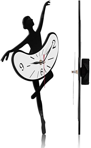 VENKON – Wanduhr „Tanzende Zeit“ in Form einer Ballerina Figur im klassischen Sprung - 9
