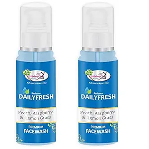 Sibley Beauty Daily Fresh Face Wash (2 x 100 ml) - For Men Women Boys Girls - Oily Normal Dry Combination Skin - Everyday brightening face wash - Peach, Raspberry & Lemon grass oil