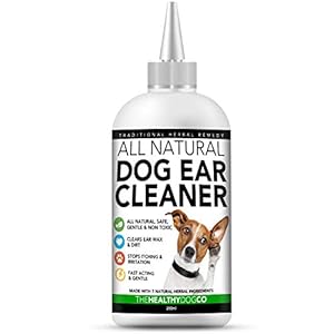 The Healthy Dog Co Limpiador Completamente Natural de Oídos para Perros | 250ml | Ponga Fin al Sufrimiento de Sus Perros en 2-3 Días | Elimina Los Olores, la Picazón y Las Secreciones