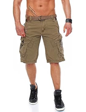 Geographical Norway Herren Cargo Shorts Perle inkl.Gürtel