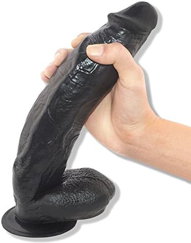 WWMLY 30 cm XXL Realistic Slicone Love Wand Toy Big Soft Flexible and Skin-friendly Ø 5.8cm (Black)