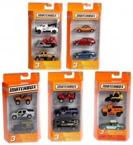 Matchbox Construction 3 Pack Gift Set - White Orange SKIDSTER, Green White TRACTOR, Red DIRT HAULER DUMP TRUCK