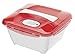 Produktbild Rotho 1737202203 Mikrowellen-Lunchbox Complete mit Deckel, Innentray und Besteck, circa 19.3 x 19.3 x 10.9 cm, weiss/rote Lunchbox, Plastik