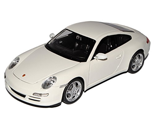 Porsche 911 997 Carrera S Weiss Coupe 2004-2011 1/24 Welly Modell Auto mit oder ohne individiuellem Wunschkennzeichen